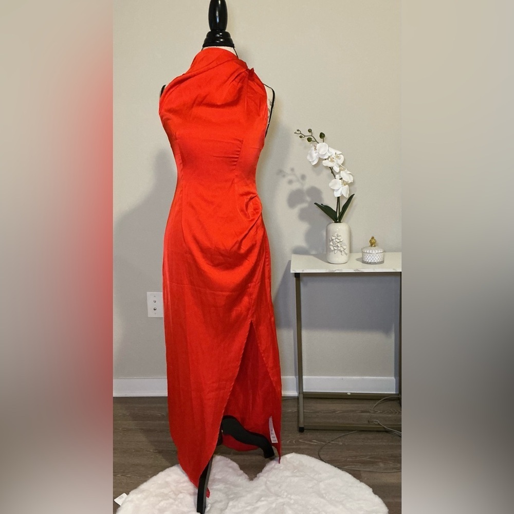 PrettyLittleThing Red Asymmetrical Sheath Dress for Night Out